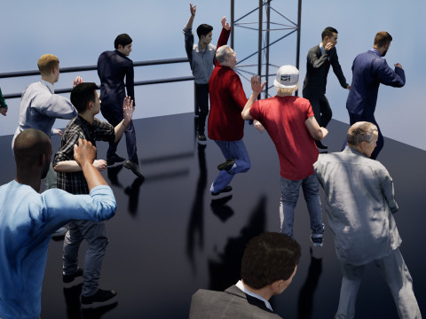 Pack de personnes animées Low Poly - Pack d'hommes dansants Modèle 3D