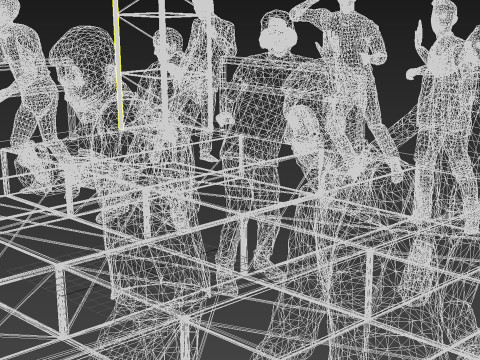 Pack de personnes animées Low Poly - Pack d'hommes dansants Modèle 3D