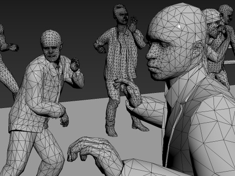 Pack de personnes animées Low Poly - Pack d'hommes dansants Modèle 3D
