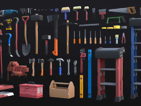 Tools Pack - Lowpoly 3D Model