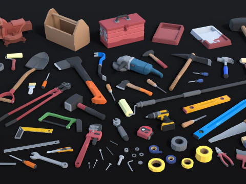 Tools Pack - Lowpoly 3D Model