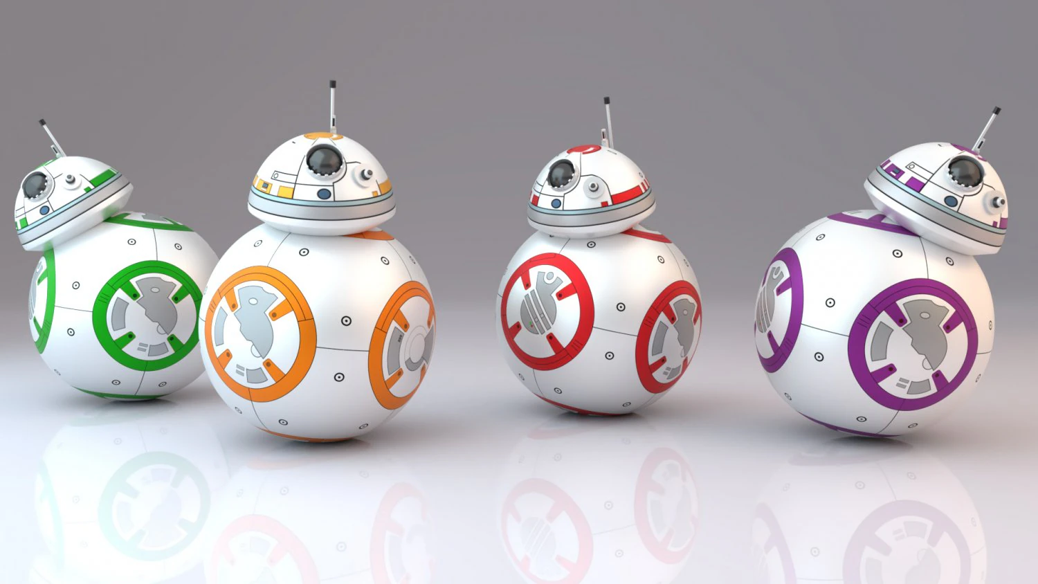 bb-8 star wars droid 3D Model .c4d .max .obj .3ds .fbx .stl .blend 