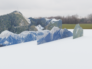 backdrop mountains with transparent background gift 3D 모델