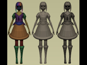 fantasy village elfish girl 3D Модель
