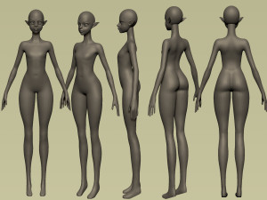 fantasy village elfish girl 3D Модель