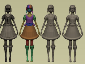fantasy village elfish girl 3D Модель
