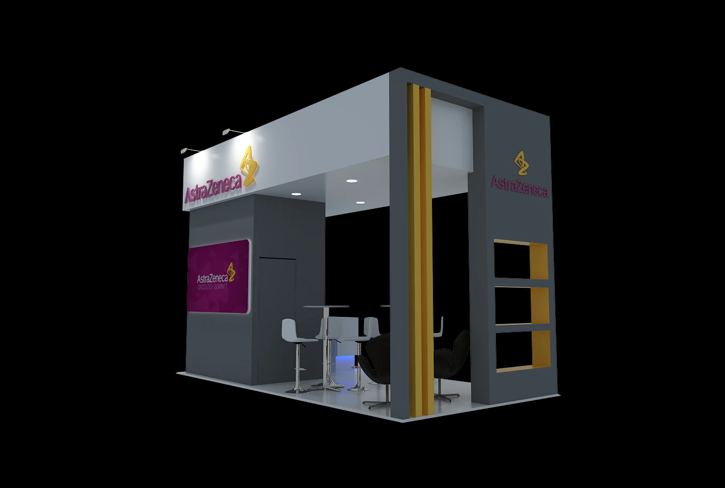 Booth Astra Zeneca 3D Model .c4d .max .obj .3ds .fbx .stl .blend 