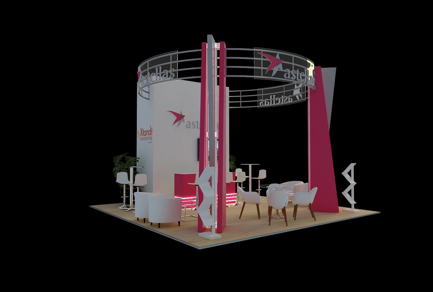 Booth Astellas 3D Model .c4d .max .obj .3ds .fbx .stl .blend 