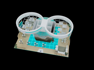 Booth Oncoclincas Modelo 3D