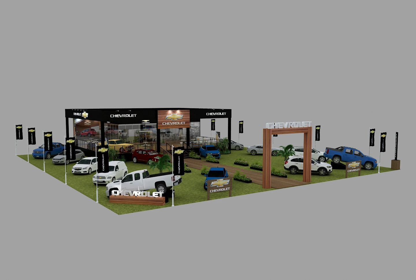 Booth GM 3D Model .c4d .max .obj .3ds .fbx .stl .blend
