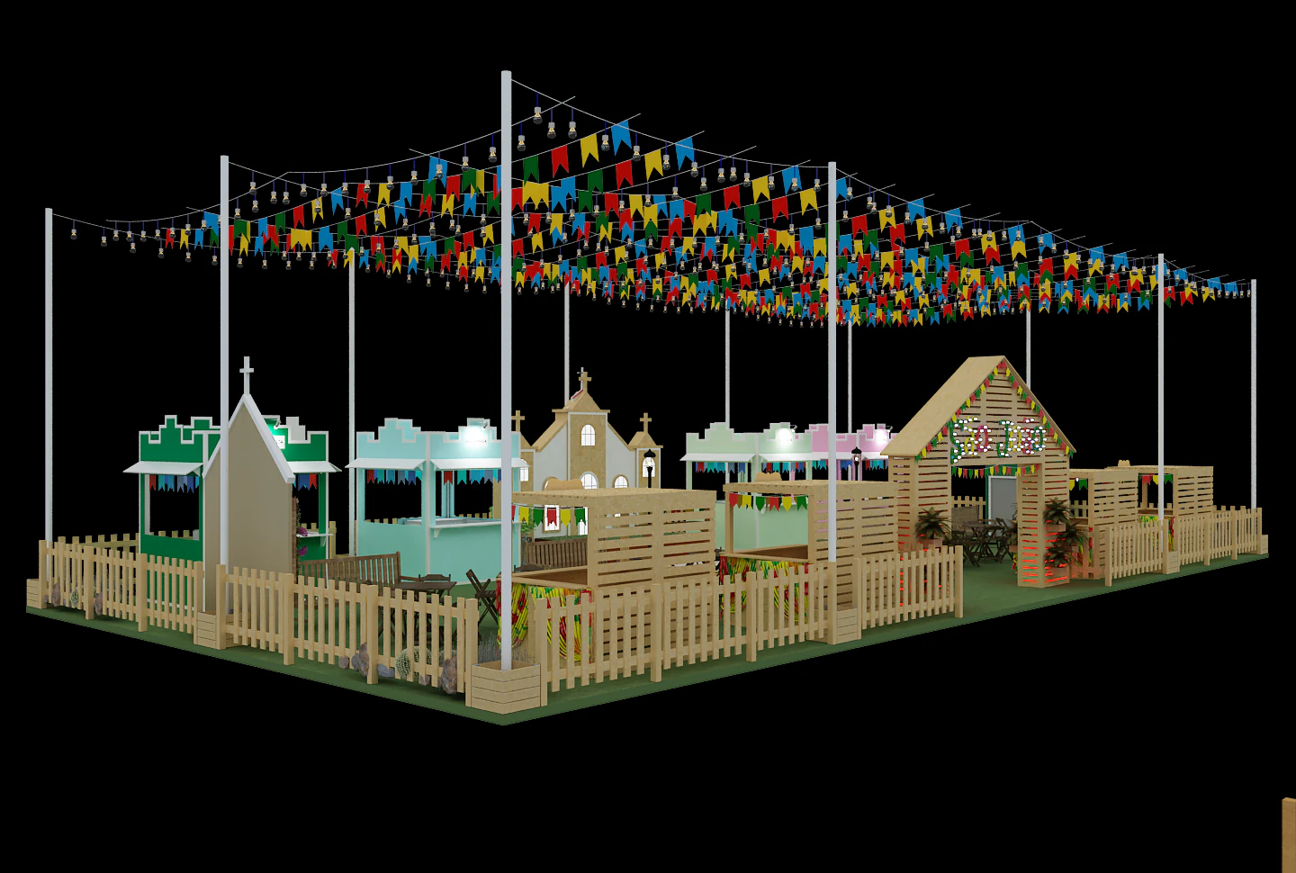 Booth So Joo - Saint John Fest 3D Model .c4d .max .obj .3ds .fbx .stl .blend