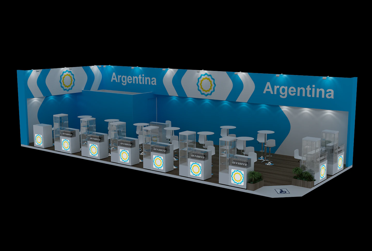 Booth Argentina 3D Model .c4d .max .obj .3ds .fbx .stl .blend 