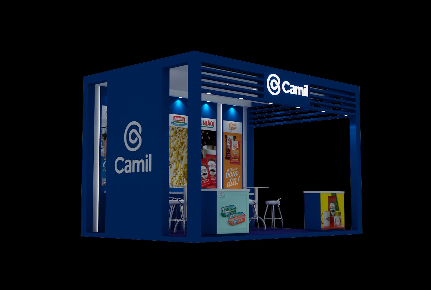 Booth Camil 3D Model .c4d .max .obj .3ds .fbx .stl .blend 