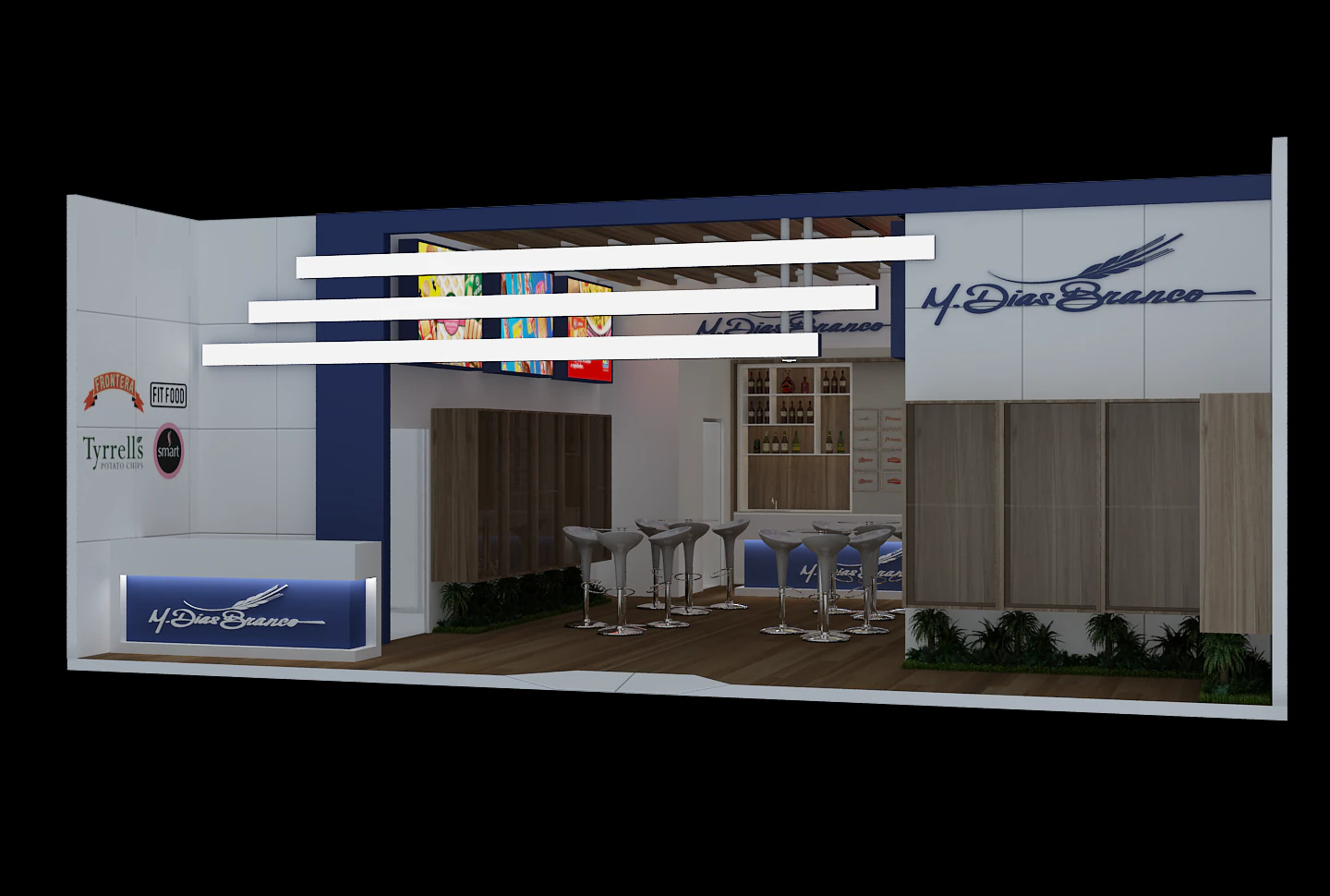 Pack 05 Booth M Dias Branco 3D Model .c4d .max .obj .3ds .fbx .stl .blend 