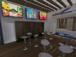 Pack 05 Booth M Dias Branco 3D Model