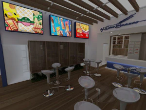 Pack 05 Booth M Dias Branco 3D Model