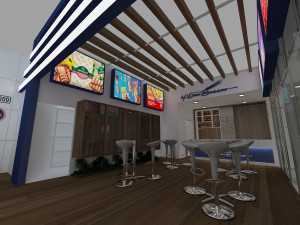 Pack 05 Booth M Dias Branco 3D Model