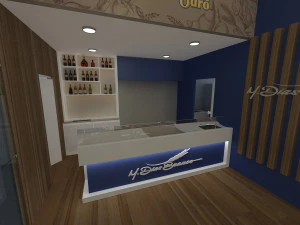 Pack 05 Booth M Dias Branco 3D Model