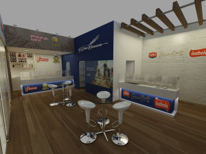 Pack 05 Booth M Dias Branco 3D Model