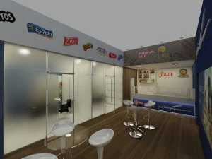 Pack 05 Booth M Dias Branco 3D Model