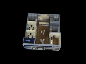Pack 05 Booth M Dias Branco 3D Model