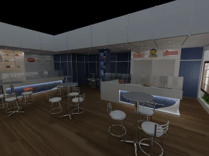 Pack 05 Booth M Dias Branco 3D Model