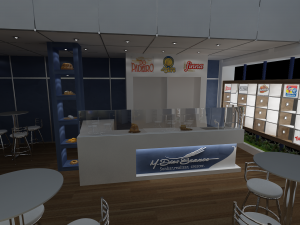 Pack 05 Booth M Dias Branco 3D Model