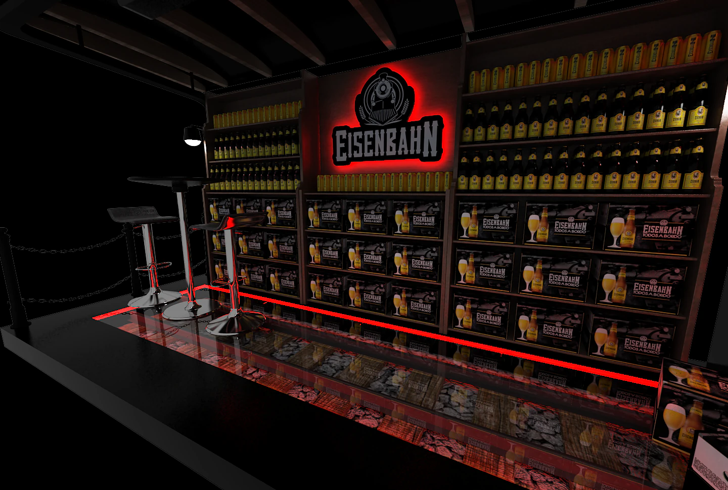 Booth HEISENBAHN 3D Model .c4d .max .obj .3ds .fbx .stl .blend