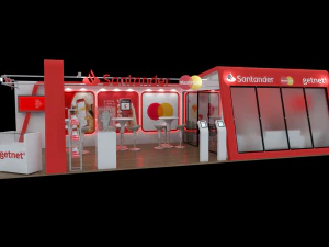Pack 05 Booths Santander 3D Model