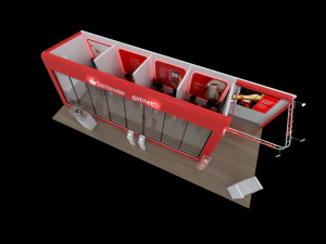 Pack 05 Booths Santander 3D Model