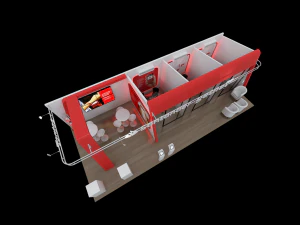 Pack 05 Booths Santander 3D Model