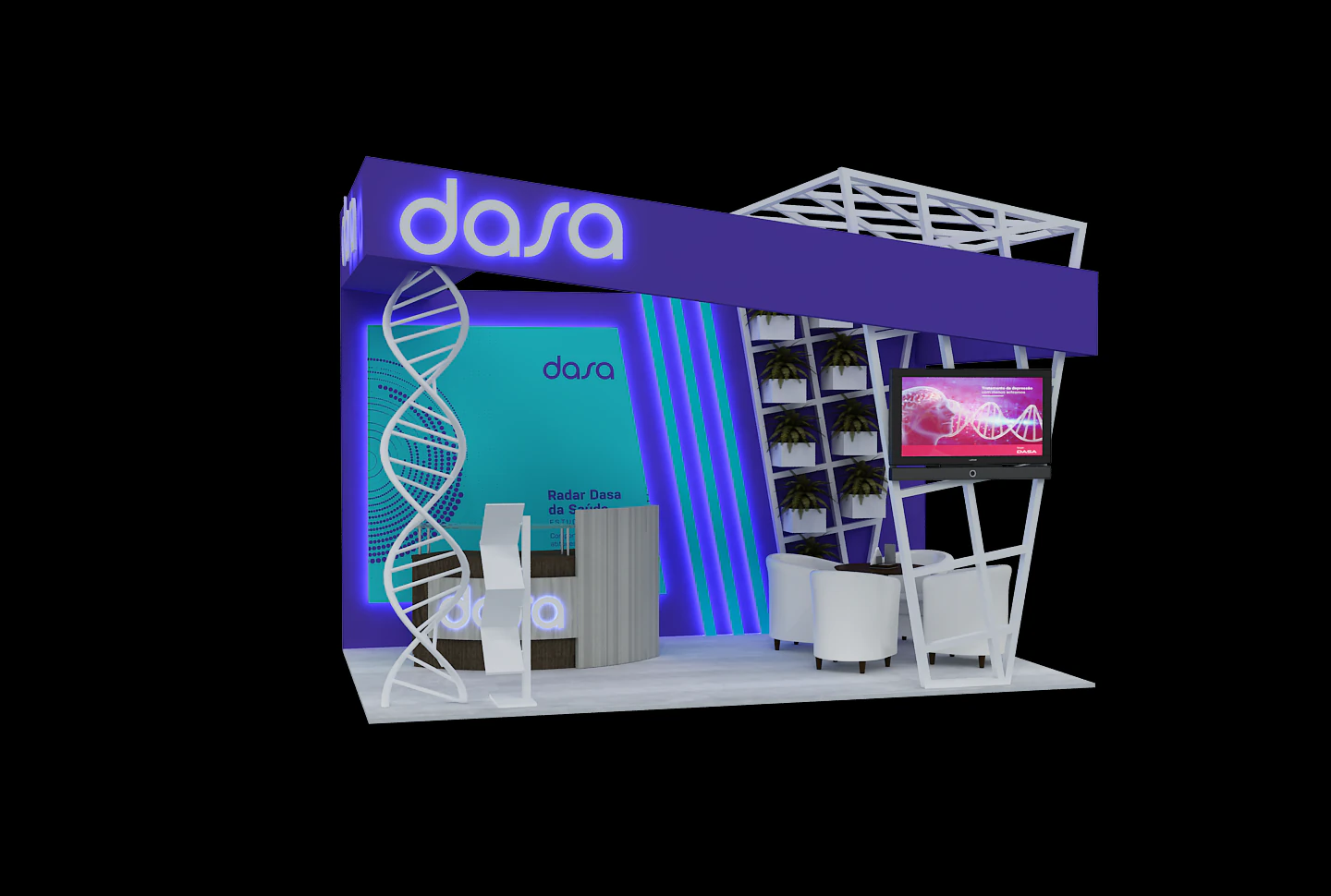 Booth DASA - DNA 3D Model .c4d .max .obj .3ds .fbx .stl .blend