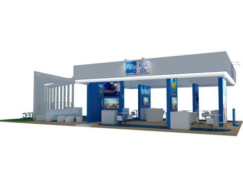 Booth 18x9 - Stand 18x9 Modèle 3D