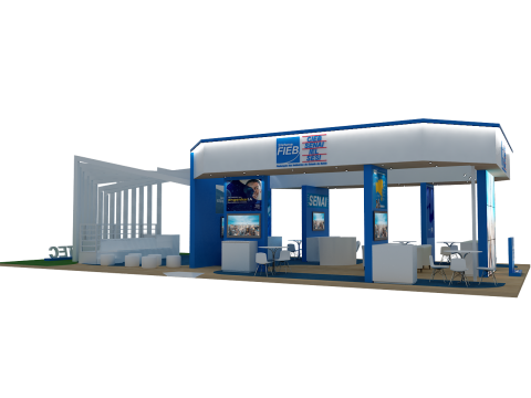 Booth 18x9 - Stand 18x9 Modèle 3D
