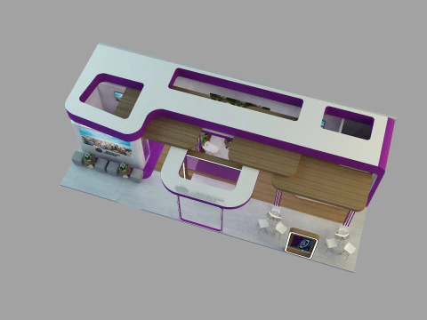 Booth 14x6 3D Model