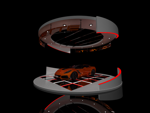Booth Car Exposition 3D-Modell