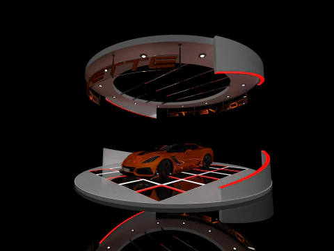 Booth Car Exposition 3D Model