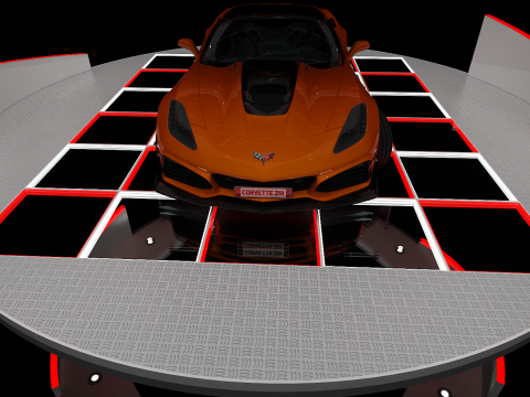 Booth Car Exposition 3D-Modell
