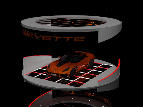 Booth Car Exposition 3D Model