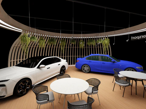 Booth Car Exposition 3D Model