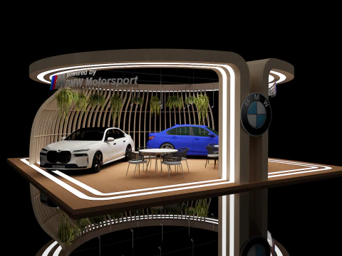 Booth Car Exposition 3D Model