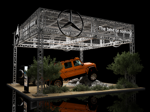 Booth Car Exposition Mercedes 3Dモデル