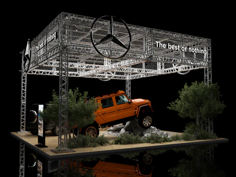 Booth Car Exposition Mercedes 3D Model