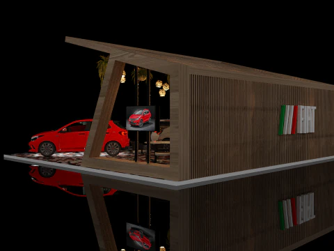 Booth Car Exposition FIAT 3D Model