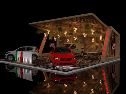 Booth Car Exposition FIAT 3D Model