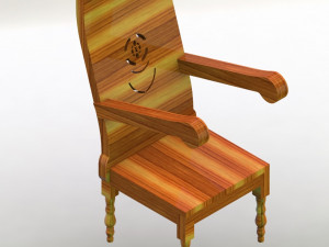 wooden classic supportive chair 3D Model