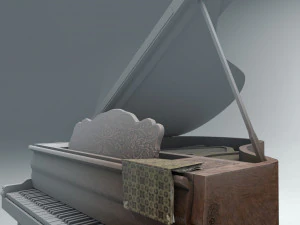 Rococo carved grand piano pbr 3D Model