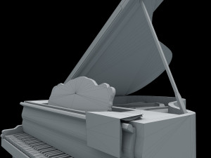 Rococo carved grand piano pbr 3D Model