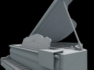 Rococo carved grand piano pbr 3D Model