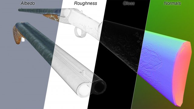 Shotgun 3D Model .c4d .max .obj .3ds .fbx .stl .blend 